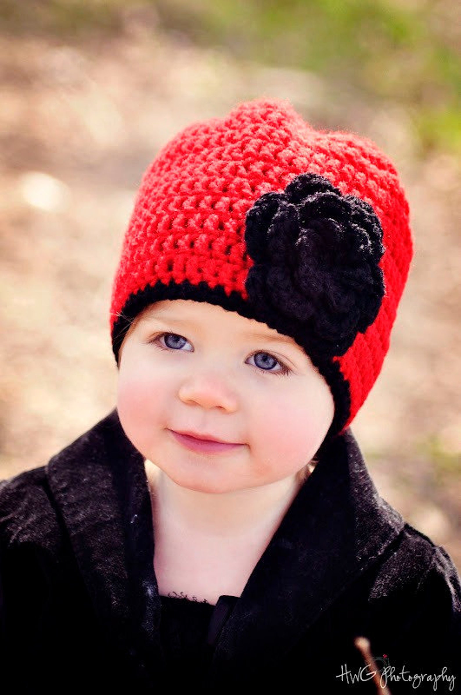 Girls Christmas Hat / Crochet Girls Hat / Girls Winter Hat / Etsy