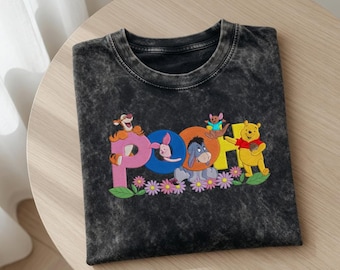 Camiseta bordada de Winnie the Pooh, camiseta para viaje a Disney, Pooh y sus amigos, regalo de camiseta de Disneyland