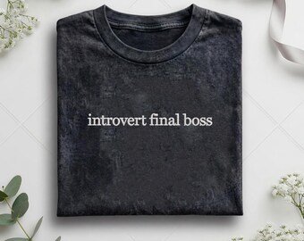 Chemise brodée drôle de boss final introverti, chemise tendance pour adulte, cadeaux pour amis calmes