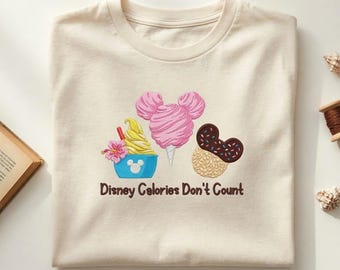 Disney Snacks Embroidered Tshirt, Disneyland Disney World Tee, Food Lover Snack Shirt