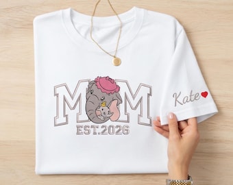 Personalized Dumbo Mom Embroidered Shirt, Custom Mother's Day Gift Tee