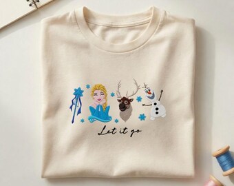 Vintage Disney Elsa Princess Embroidered Shirt, Disney Frozen Tshirt, Elsa Princess Tee, Disneyland Family Trip, Disney Birthday Gift