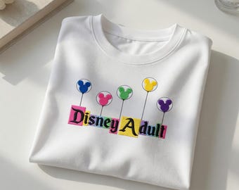 Chemise brodée Disneyworld, chemises ballons adultes Disney, t-shirt Walt Disneyworld, t-shirt vacances voyage Disney 2026