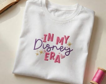 T-shirt brodé In My Disney Era, chemise Vacances Disney, chemise Disney Era, T-shirt Disneyworld, chemise Château Disney, t-shirt voyage Disney