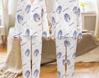 Bang-Chan SKZoo Pijamas Satin Set, Gift For Her