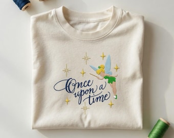 Vintage Tinker Bell Embroidered Tshirt, Disney Neverland Fairy Tee, Magic Kingdom Family Vacation Tee, Holiday Princess Shirt