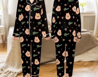Straykids Han Quokka Pijamas Satin Set, Gift For Her