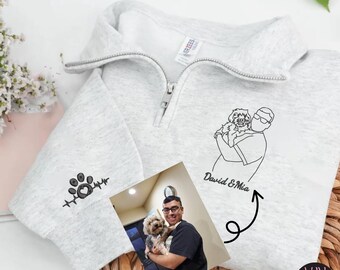 Bluza z nadrukiem portretu zwierzaka, zapinana na zamek, spersonalizowany prezent dla miłośnika psów