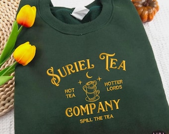 Suriel Tea Company geborduurd sweatshirt met ronde hals, ACOTAR Book Lover Gift