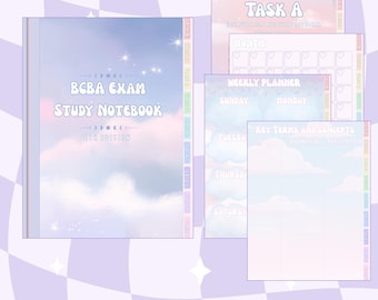 BCBA Exam Digital Study Planner/Notebook for Goodnotes| Sky Aesthetic – Hyperlinked PDF + 40 Goodnotes Stickers