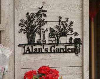 Custom Flower Garden Metal Sign, Outdoor Garden Decor, Custom Garden Metal Sign, Plant Lover Decor, Personalized Garden Art, Unique Gift