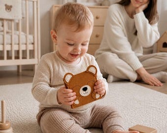 Quiet Book for Toddlers, Felt Busy Book, Montessori Sensory Toy, Toddler Activity Book, Soft Baby Book, Travel Toy, Bear Theme, Gift for Tod