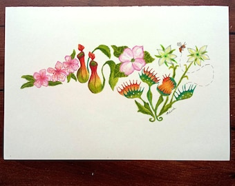North Carolina State Botanical Wall Art Print, Personalized New Home or Moving Away Gift