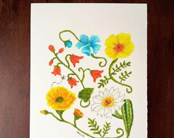 Arizona State Botanical Wall Art - Unframed Giclée Print
