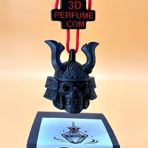 Samurai Skull Car Air Freshener – 3D Printed Hanging Diffuser