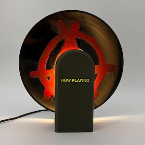 3D-geprinte Sound Burger-lamp | Now Playing-displaystandaard | Opslag vinylplaten