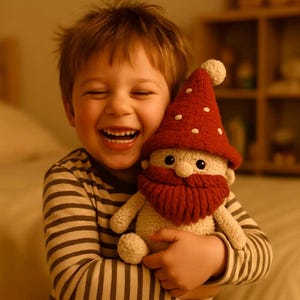 Virkat gnommönster: 3D-skägg-amigurumi (PDF-nedladdning)