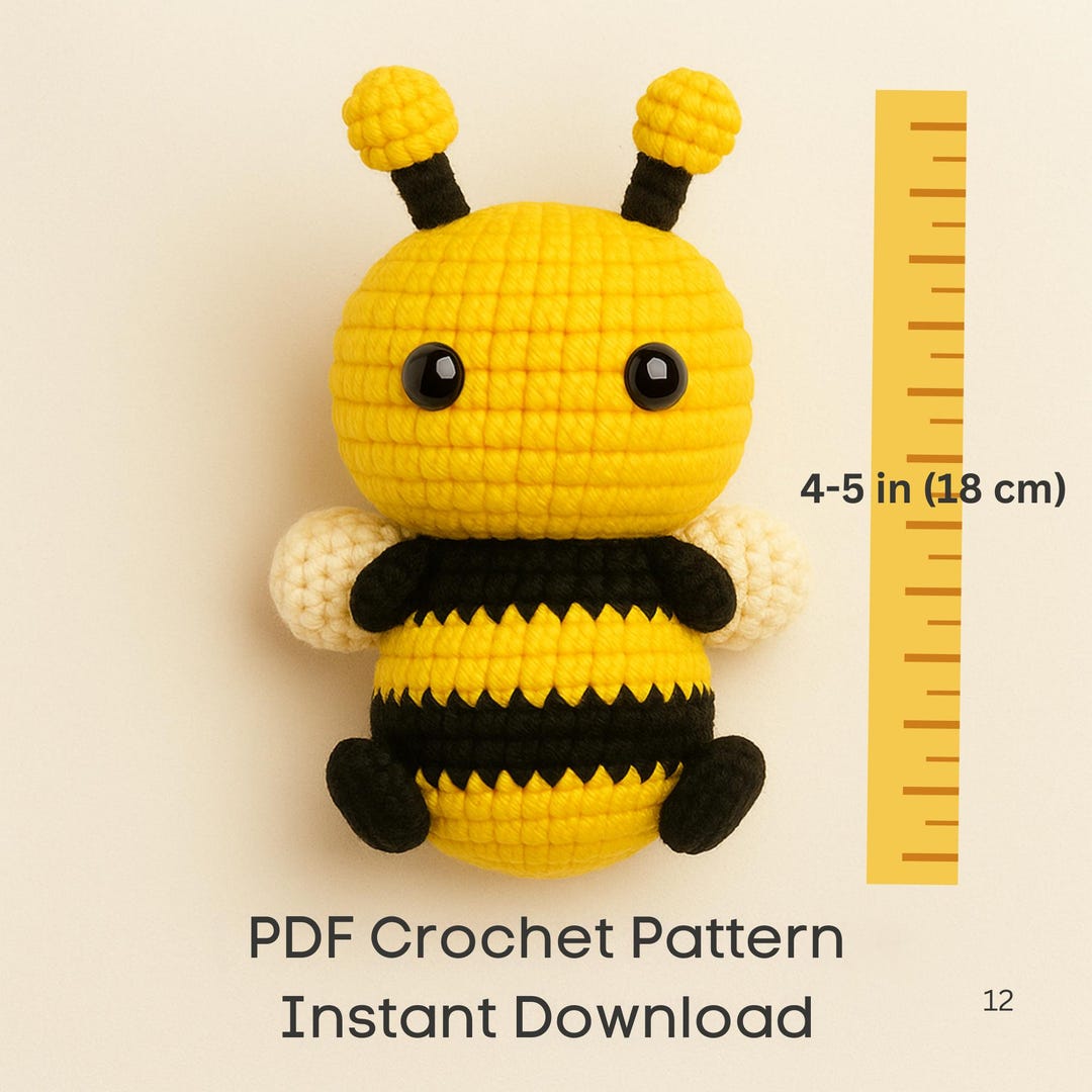 Yellow Bee Crochet Pattern PDF – Amigurumi Bee Tutorial – Beginner ...