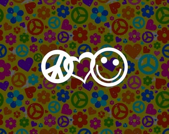 Peace and Love Aufkleber