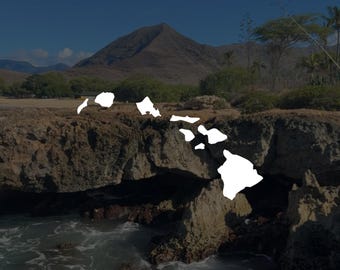 Calcomanía de vinilo de las islas hawaianas Calcomanía de Hawái