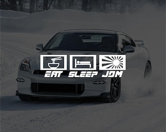 Adesivo de vinil Eat Sleep JDM