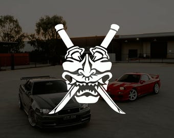 Calcomanía de vinilo de máscara Oni JDM