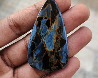 Pietersite Stone | Natural Fire Pietersite Cabochon-Loose Gemstone | Pear Shape For jewelry Making | 80 Carat.