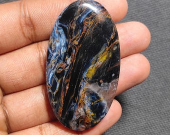 Piedra preciosa suelta de pietersita azul fuego natural, forma ovalada, cabujón de pietersita, 122 quilates, MG-1131