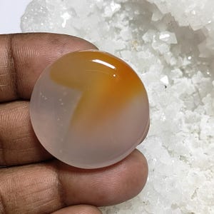 66 Carat Red Carnelian Cabochon: Round Gemstone for Jewelry Making (33x33x5 mm) MG-900