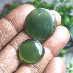 Natural Nephrite Jade Cabochon Loose Gemstone Nephrite Jade Cabs Stone Beautiful Green Jade 2 Piece Gemstone For Jewelry Stone 38 Ct MG-762