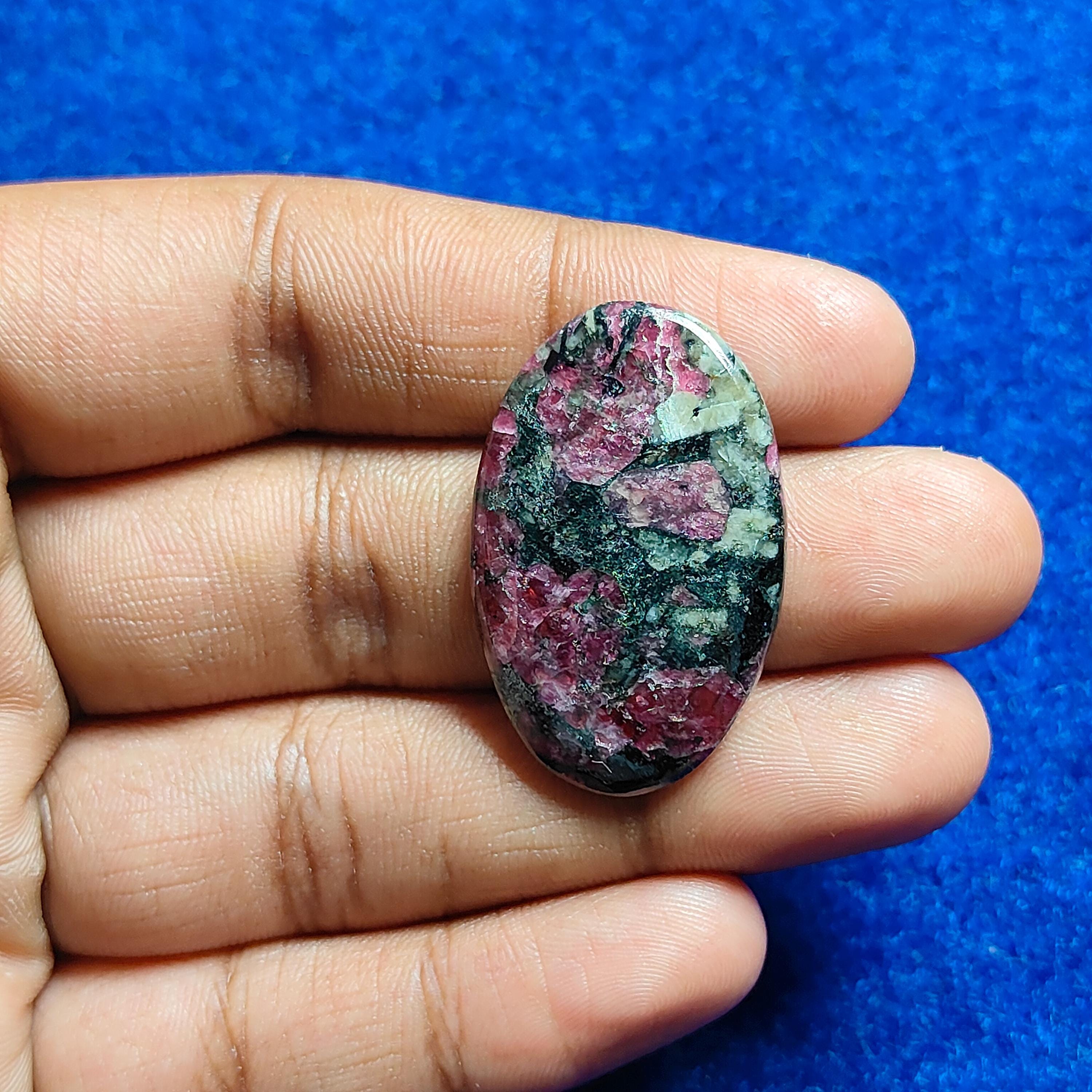 レッドユーディアライトカボション：オーバルルースジェムストーン、30