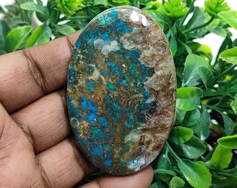 Sonora Sunrise Chrysocolla Cabochon: 199 Carat Blue Azurite Gemstone MG-994