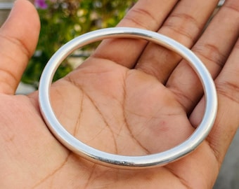 Handmade Chunky Sterling Silver Bangle: Heavy Unisex 925 Bracelet