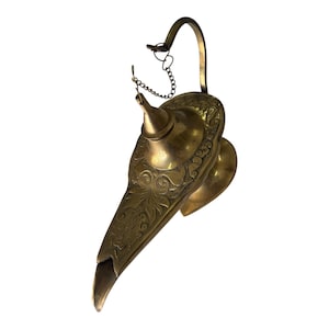 Brass Hand Crafted Metal Aladdin Chirag Lamp Home & Office Decor Showpiece