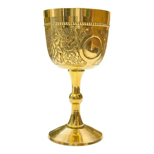 Royal Wine Goblet Solid Brass Handmade Premium Wine Cup Medieval Decor Goblet  Unique Drinkware Gift for Him or Her