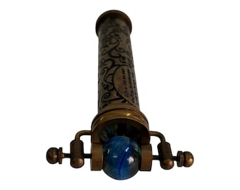 Brass Kaleidoscope & Maslach Marble Glass Ball Unique design w/ Antique  Gift For Decor