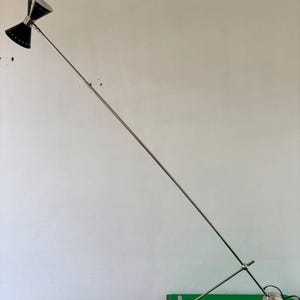 Italian Design Floor Lamp Brass Diabolo 1950 Mid-century Modern Stilnovo Style Home Decor Lighting