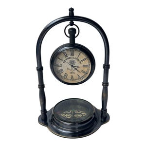 Beautiful Vintage Brass Desk Clock Table Clock Antique Nautical Clock Brass Home Decor,Office Decor Gift.