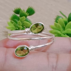 Peridot Gemstone Ring, Adjustable Woman Ring, Handmade Ring, 925 Sterling Silver Ring, Statement Ring, Engagement Ring, Christmas Gifts