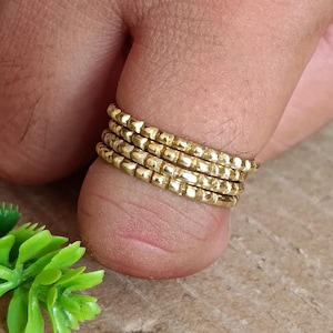 Handmade Brass Wire Ring Set: Stacking Meditation Bands
