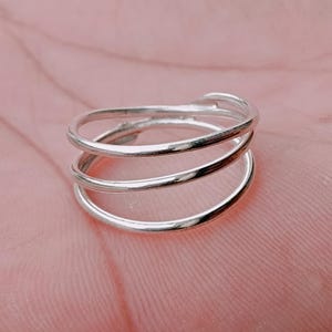 925 Silver Ring, Silver Open Wrap Ring, Birthday Gift Ring. Statement Ring, Hanmde Silver Jewelry, Gift For Woman, Christmas Gift, Boho Ring