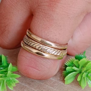 Handmade Brass Stacking Ring Set: Meditation Jewelry Gift