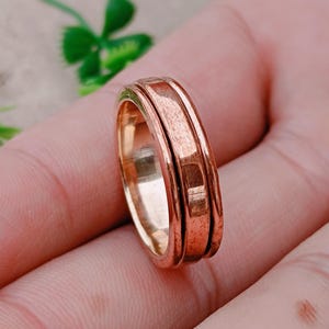 Handgjord kopparspinnerring: Fidget-meditationstumring