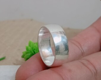 925 Sterling Silver Plain Band Ring: Unisex Minimalist Wedding Band