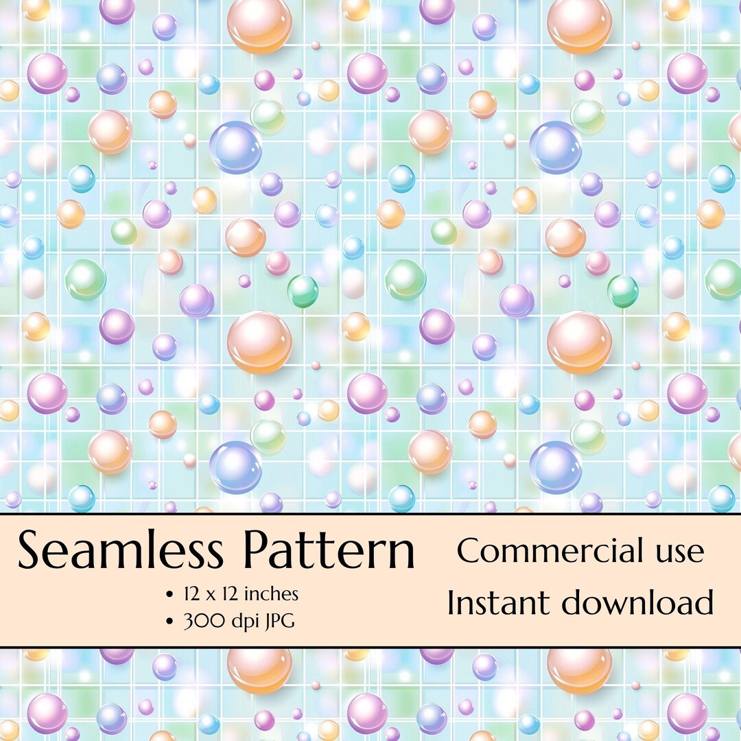 Colorful Bubbles Digital Seamless Pattern - Digital Paper for Crafts ...