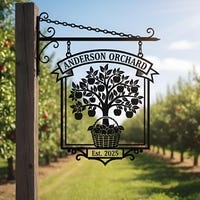 Custom Apple Tree Metal Stake, Personalized Apple Garden Decor, Orchard ...
