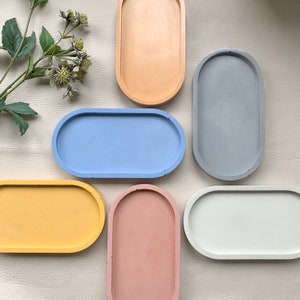 Concrete Oval Tray - 7 Colours | Abstract | Modern | Geometric