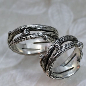 TANGLEWOOD Branch Wedding Band a Natural Twigs and Branches Ring in Sterling Silver. Branch and Vine image 4