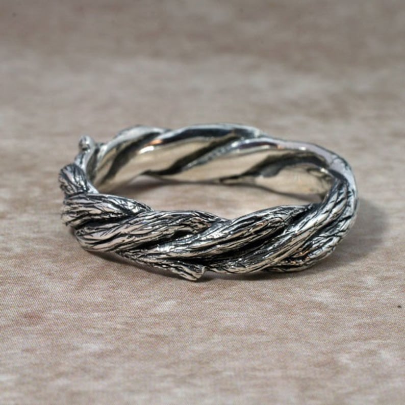 TWISTED TWIGS Wedding Ring. This band made in Sterling | Etsy