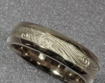 STARRY NIGHTS Wedding Band, 6mm width, handmade in solid Sterling Silver